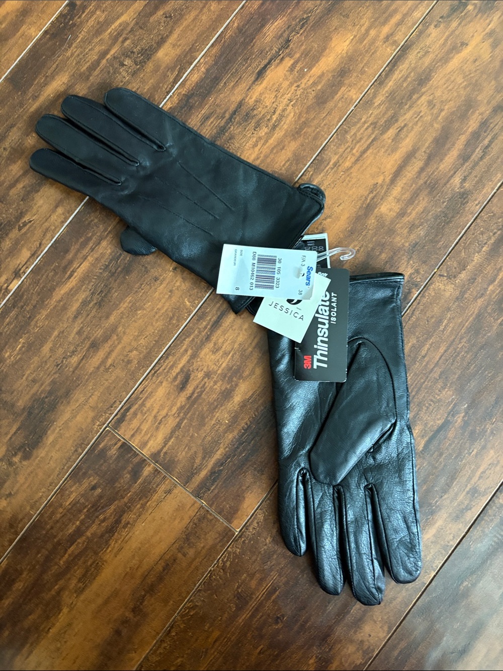 🚨Retro Sears 3M Thinsulate 40g Black Leather Gloves 🚨